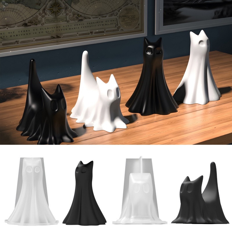 Candle Making Items - Hayalet Kedi Cadılar Bayramı Masaüstü Süs