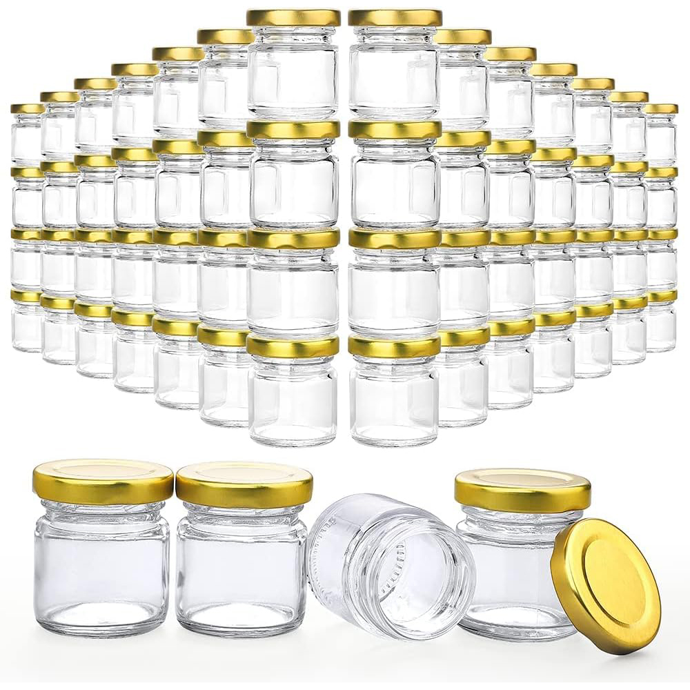 Candle Making Glass Jars - Kapaklı Küçük Cam Kavanoz, 1,5 oz