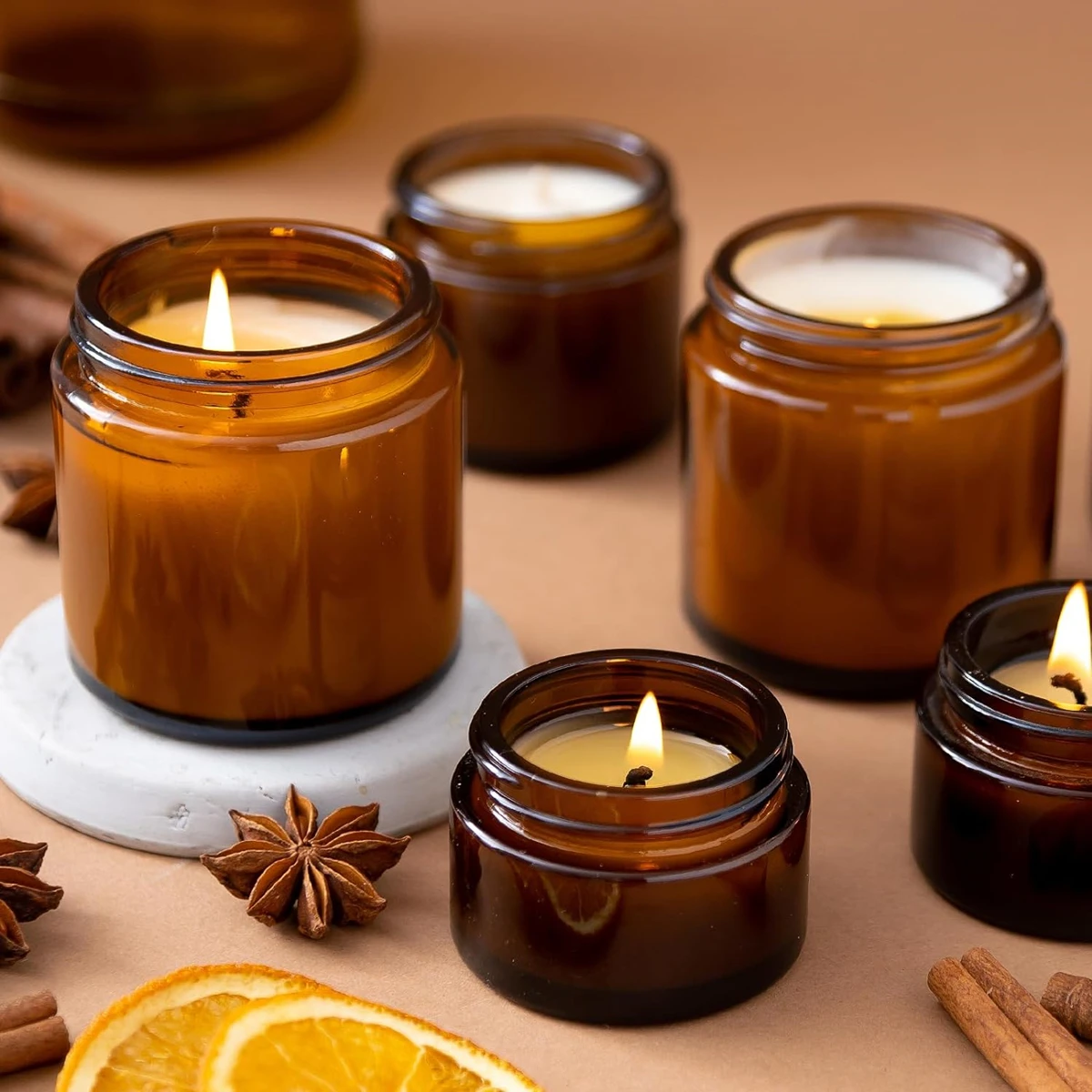 Cam Mum Kavanozları, 4oz Amber - Candle Making Glass Jars incelemesi ve fiyatı