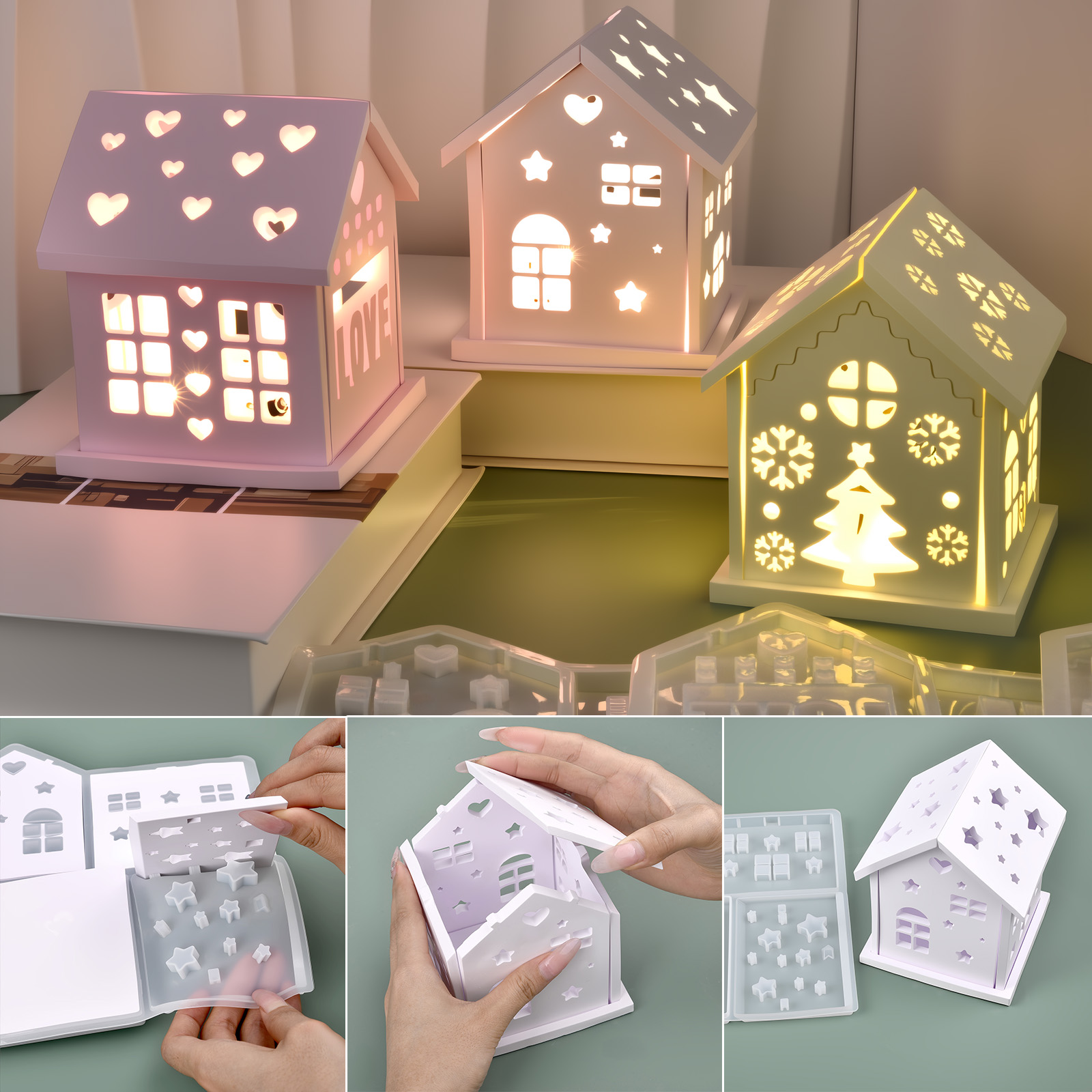 3D Ev silikon kalıp DIY Noel A - Candle Making Items incelemesi ve fiyatı