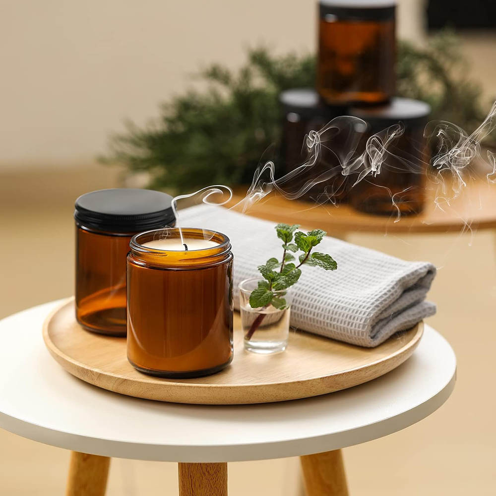 8oz Amber Cam Kavanozlar Siyah - Candle Making Glass Jars incelemesi ve fiyatı